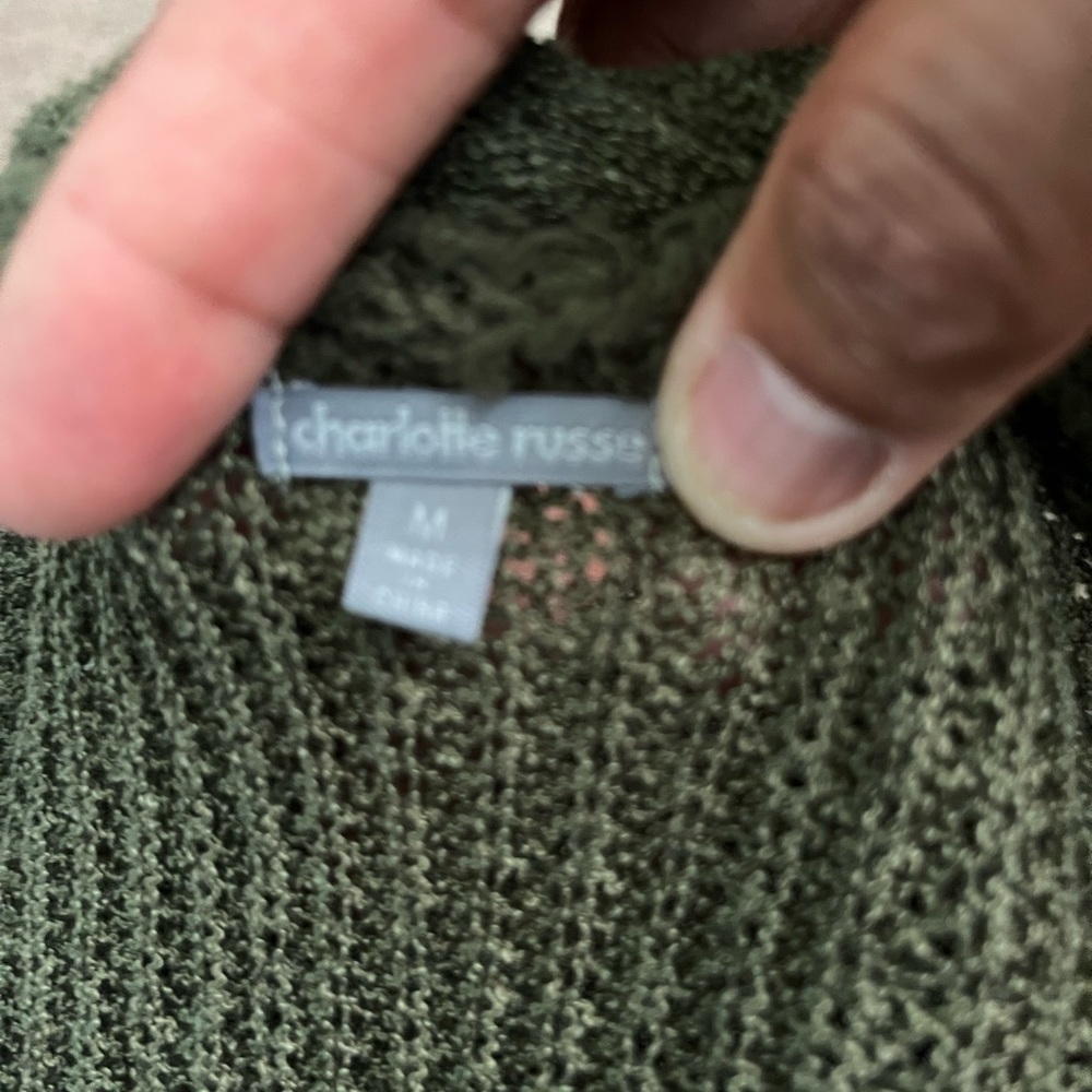 Charlotte Russe olive green cardigan